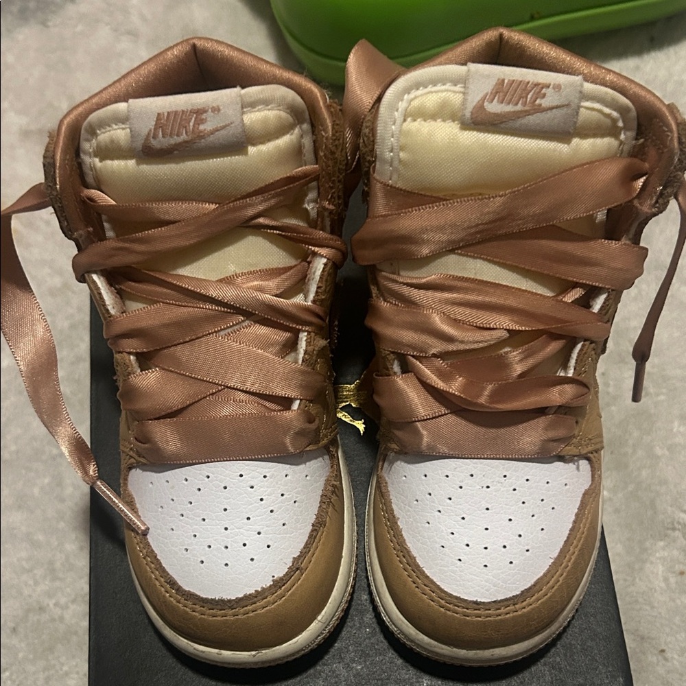 Nike High-Top Sneakers with Tan and White Accents
